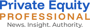 Logo with the words Private Equity in blue, PROFESSIONAL in orange, and News. Insight. Authority. in gray below on a light background.